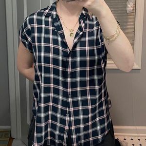 Abercrombie Blue and Red Plaid Shirt